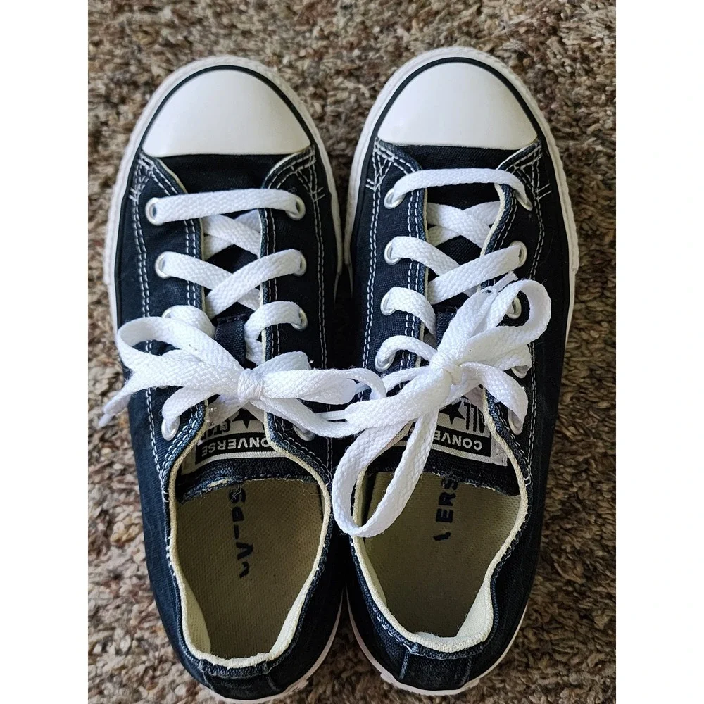 Converse Kids Chuck Taylor All Star Low Top Black Canvas Size 2.5 3J128